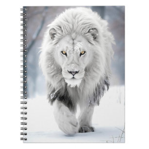 Majestic White Lion im Winter Wonderland Design Notizblock