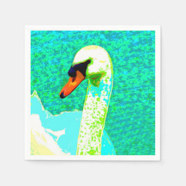 Majestic White Swan Head Serviette