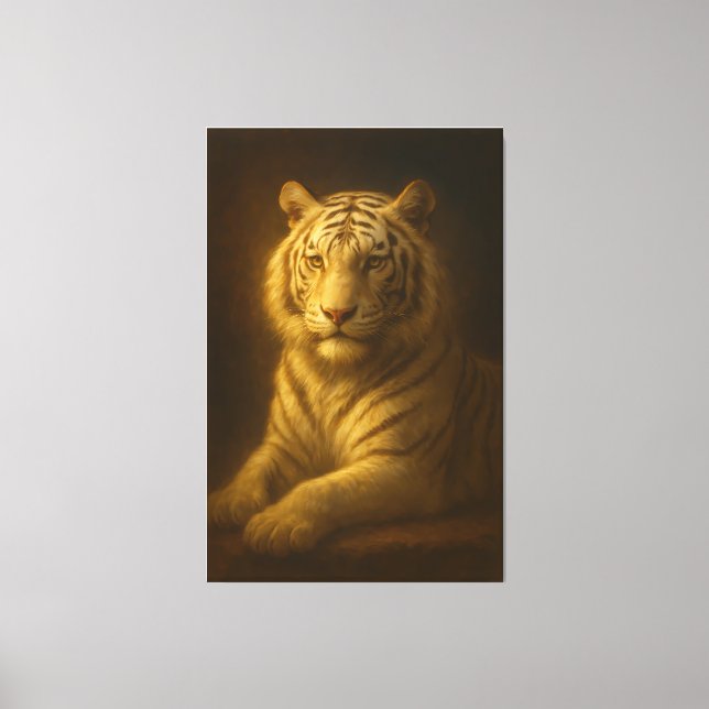 Majestic White Tiger – Fine Art Portrait Canvas Pr Leinwanddruck (Vorderseite)