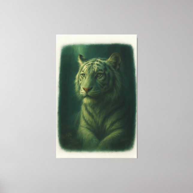 Majestic White Tiger – Fine Art Portrait Leinwanddruck (Vorderseite)