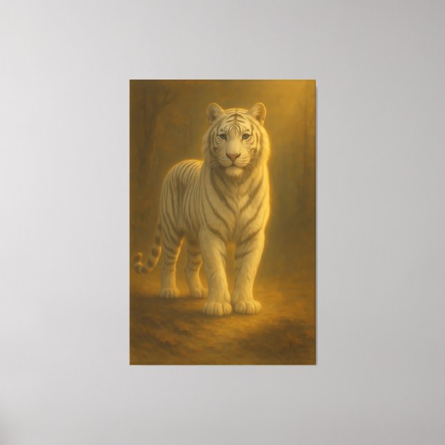 Majestic White Tiger – Fine Art Portrait Leinwanddruck (Vorderseite)