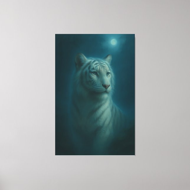 Majestic White Tiger – Fine Art Portrait Leinwanddruck (Vorderseite)