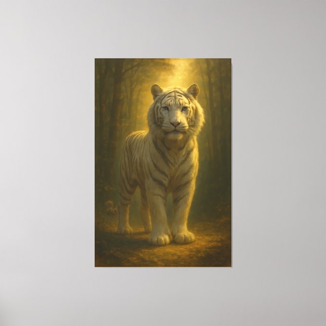 Majestic White Tiger – Fine Art Premium Canvas Leinwanddruck (Vorderseite)