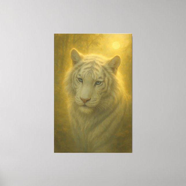 Majestic White Tiger – Fine Art Print Leinwanddruck (Vorderseite)
