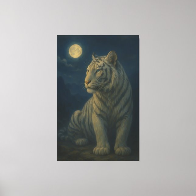Majestic White Tiger – Fine Art Print Leinwanddruck (Vorderseite)