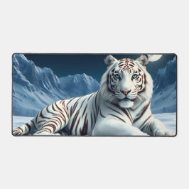 Majestic White Tiger in der Schneeballmatte Schreibtischunterlage