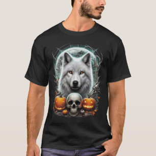 Majestic White Wolf T - Shirt - Moonlit Mystique D