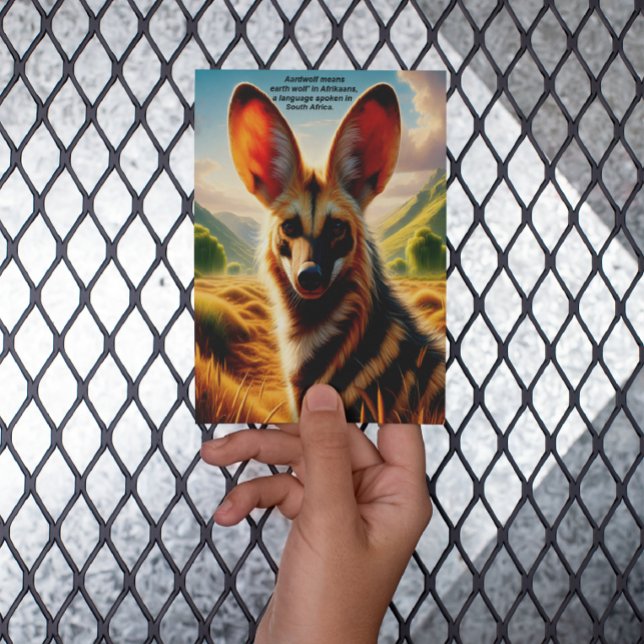 Majestic Wild Aardwolf Roaming Postkarte (Von Creator hochgeladen)