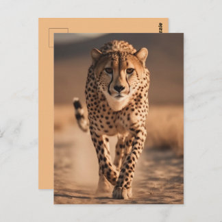 Majestic Wild Cheetah Running Photo Postkarte