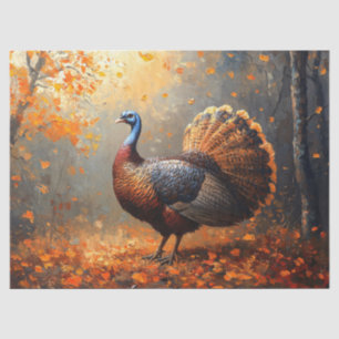 Majestic Wild Turkey im Herbstwald Seidenpapier