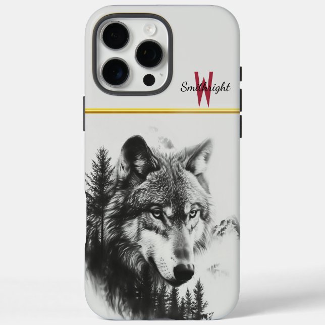 Majestic Wolf blickt über eine üppige Waldlandscha Case-Mate iPhone Hülle (Rückseite)