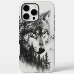 Majestic Wolf blickt über eine üppige Waldlandscha iPhone 16 Pro Max Hülle