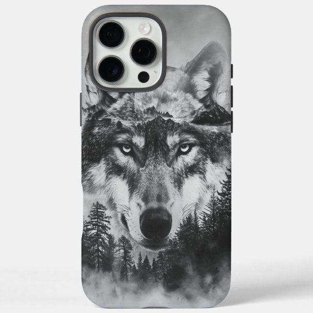 Majestic Wolf blickt unter einem strahlenden Vollm Case-Mate iPhone Hülle (Rückseite)