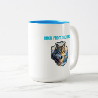 Majestic Wolf Double Exposure Wilderness Mugs Zweifarbige Tasse