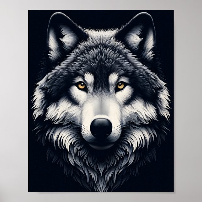 Majestic Wolf Gaze Poster (Vorne)