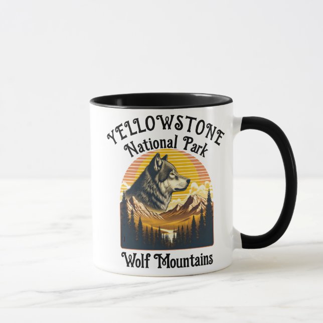 Majestic Wolf of Yellowstone Tasse (Rechts)