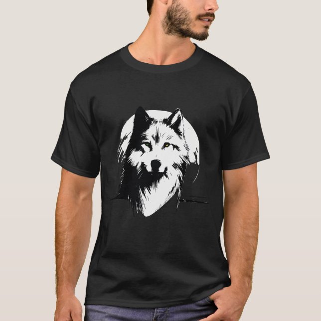 Majestic Wolf Portrait Artwork T-Shirt (Vorderseite)