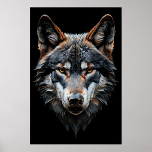 Majestic Wolf Portrait - Hyperreal Animal Art Poster