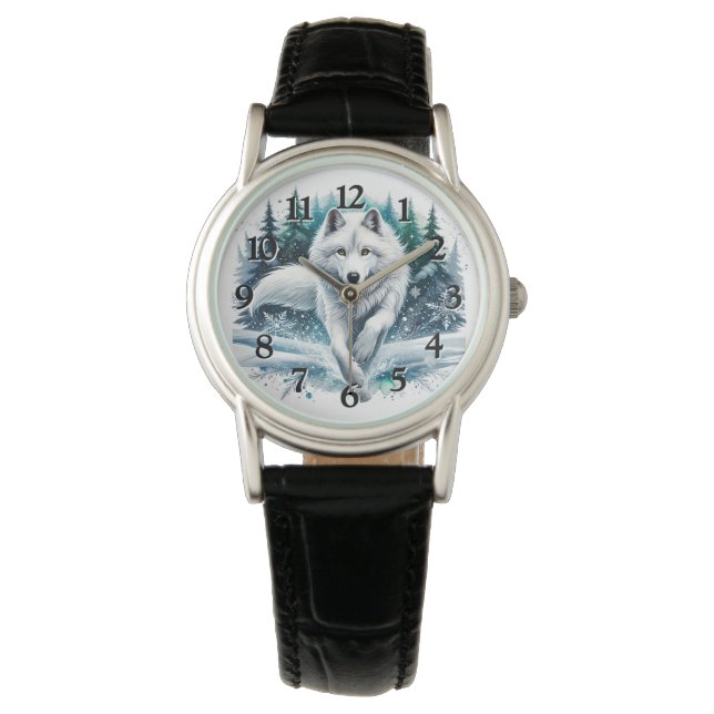 Majestic Wolf Timepiece Armbanduhr (Vorderseite)
