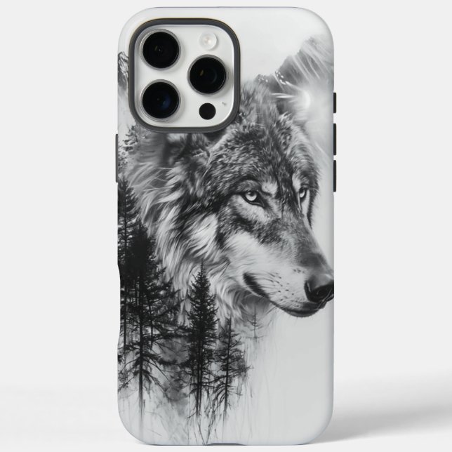 Majestic Wolf zwischen nebligen Bergen und hohen K Case-Mate iPhone Hülle (Rückseite)