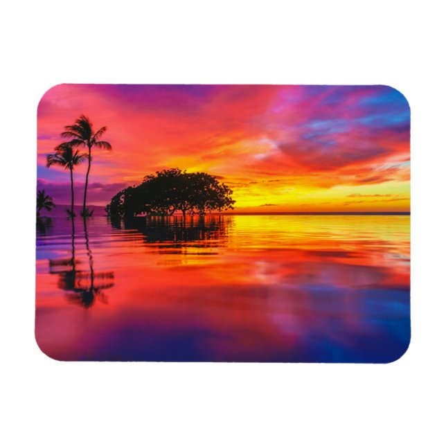 Majestic Wolken & Reflektion Magnet (Horizontal)