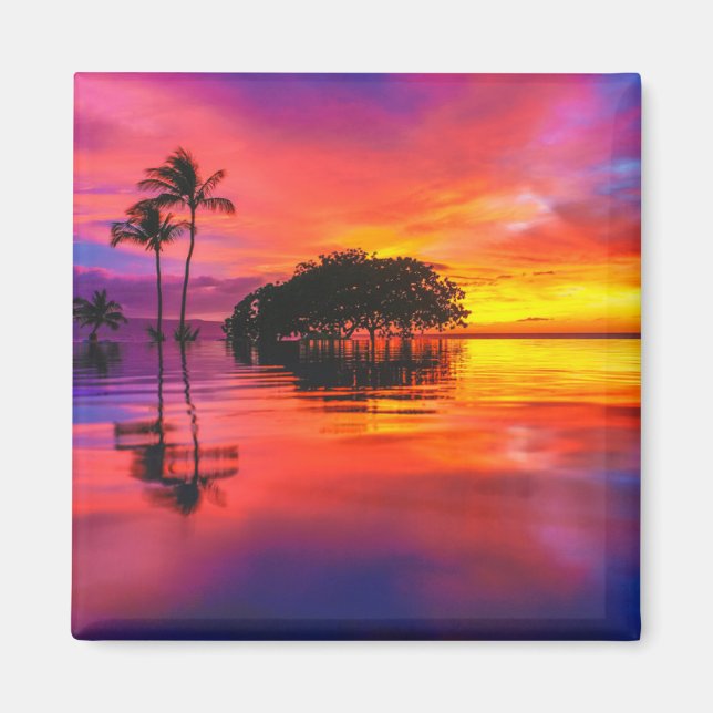 Majestic Wolken & Reflektion Magnet (Vorne)