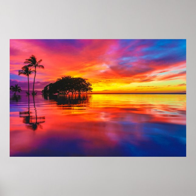 Majestic Wolken & Reflektion Poster (Vorne)