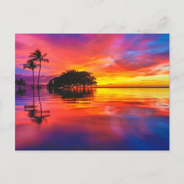 Majestic Wolken & Reflektion Postkarte (Vorderseite)