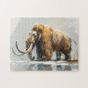 Majestic Wooly Mammoth Illustration Puzzle