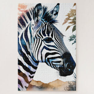 Majestic Zebra in Wasserfarbe Puzzle