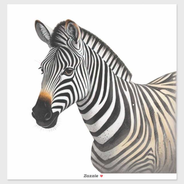 Majestic Zebra Portrait Aufkleber (Blatt)