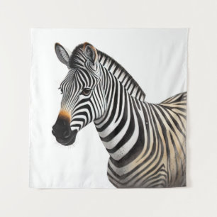 Majestic Zebra Portrait Wandteppich