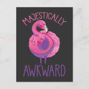 Majestisch Awkward Flamingo Introvert Clumsy Postkarte