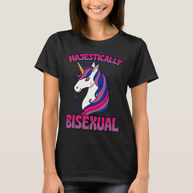 Majestisch Bisexuelle Einhorn Bisexuelle Liebe T-Shirt (Vorderseite)