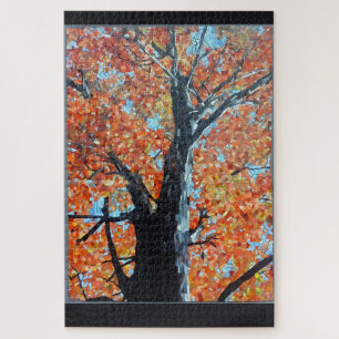 Majestisches Herbstbaum-Mosaik-Design Puzzle