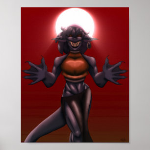 Maji Dark Fantasy Art Originaler Warlock-Charakter Poster