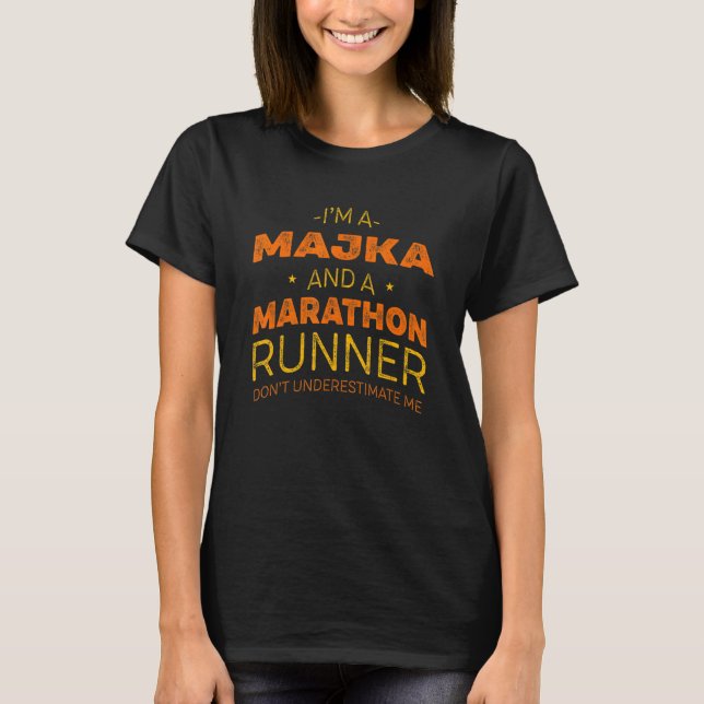 Majka und Marathon Runner Spaß Sprinting T-Shirt (Vorderseite)