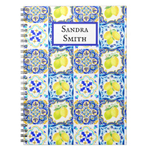 Majolica Azulejo Mediterlemon Tiles Notizblock