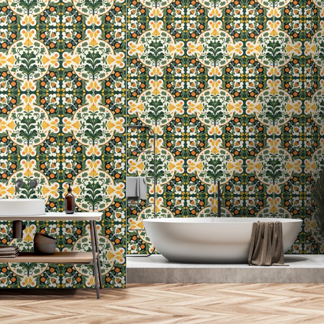 Majolica Style Tiles Tapete (Badezimmer)