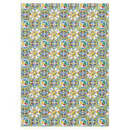 Majolika, blaue Fliesen, sizilianische Fliesen, Ke Tischdecke