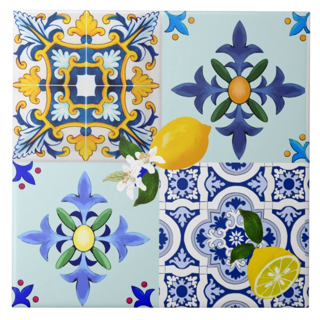 Majolika, mediterraner Stil  Fliese (Vorderseite)