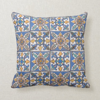 Majolika-Muster-Handbemalte cremefarbene Wandflies Kissen