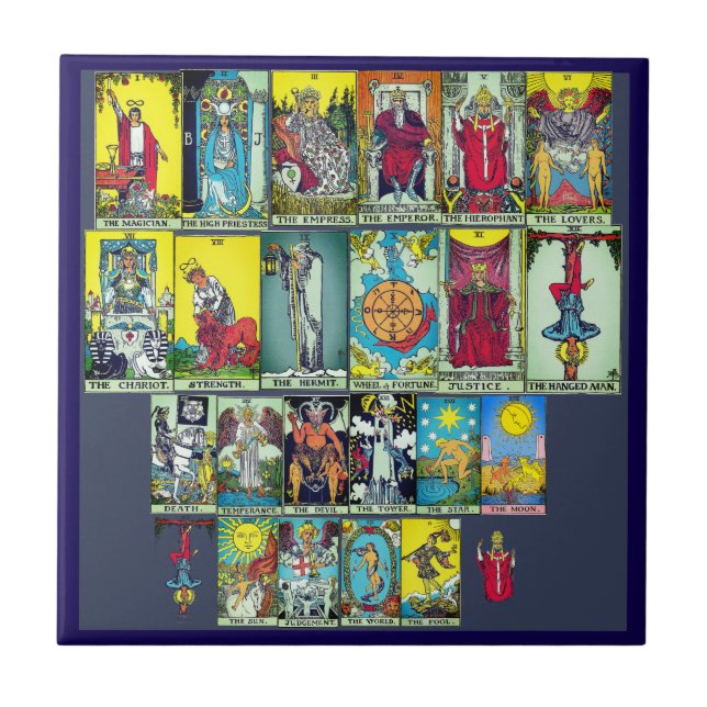 Major Arcana Tarot Cards Ceramic Tile Fliese (Vorderseite)