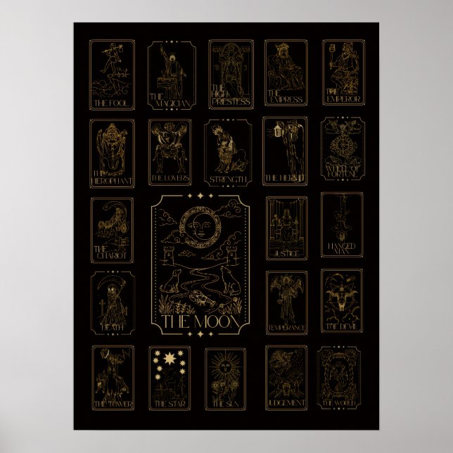 Major Arcana Tarot - Mit dem Mond Poster (Vorne)