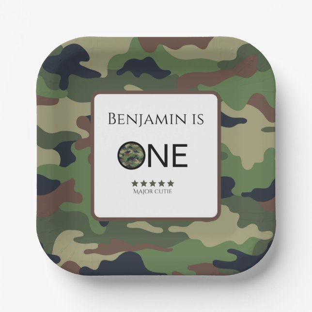 Major Cutie Paper Plate Kids Birthday Pappteller (Vorderseite)