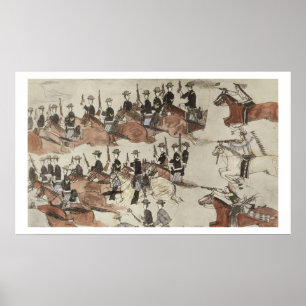 Major Marcus Reno's retreat before the Indian coun Poster