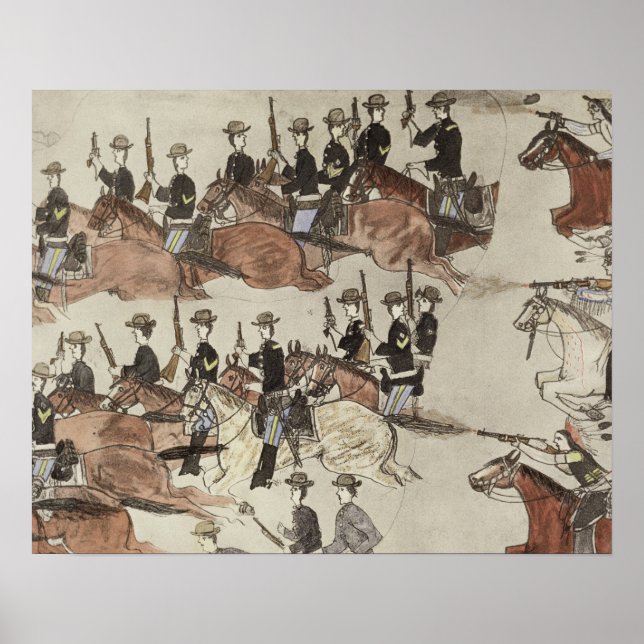 Major Marcus Reno's retreat before the Indian coun Poster (Vorne)