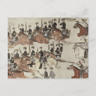 Major Marcus Reno's retreat before the Indian coun Postkarte
