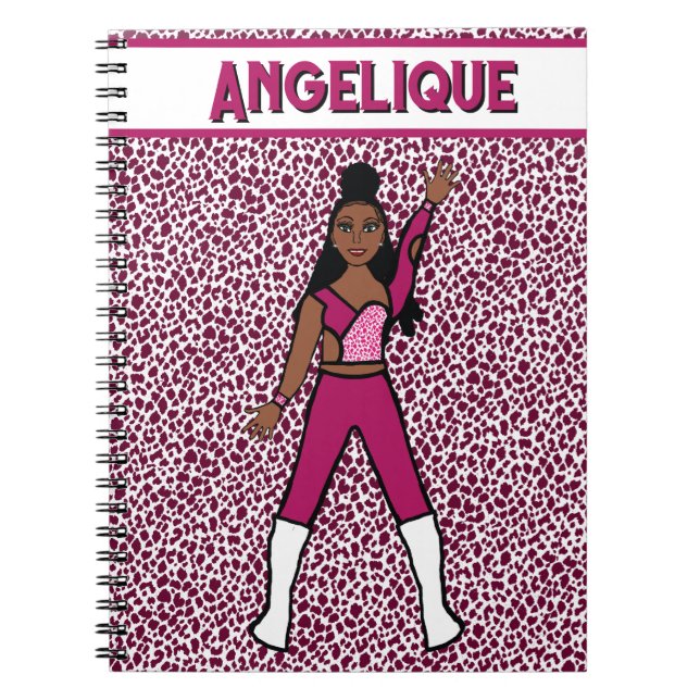 Majorette Dancer Berry Leopard Notebook Notizblock (Vorderseite)