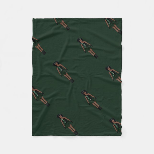 Majorette/Dancer Fleece Blanket Black & Forest (Vorderseite)